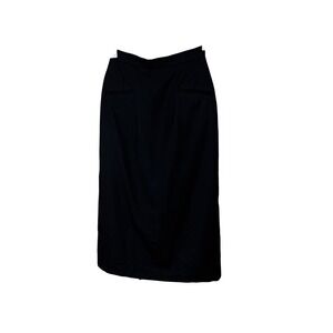 Talbots Black 100% Pure Wool Pencil Skirt Made in USA Size 8 Vintage Midi Lined